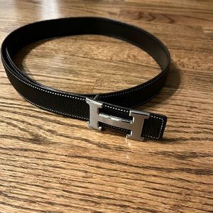 Hermes Constance Black Belt - 35 inches.